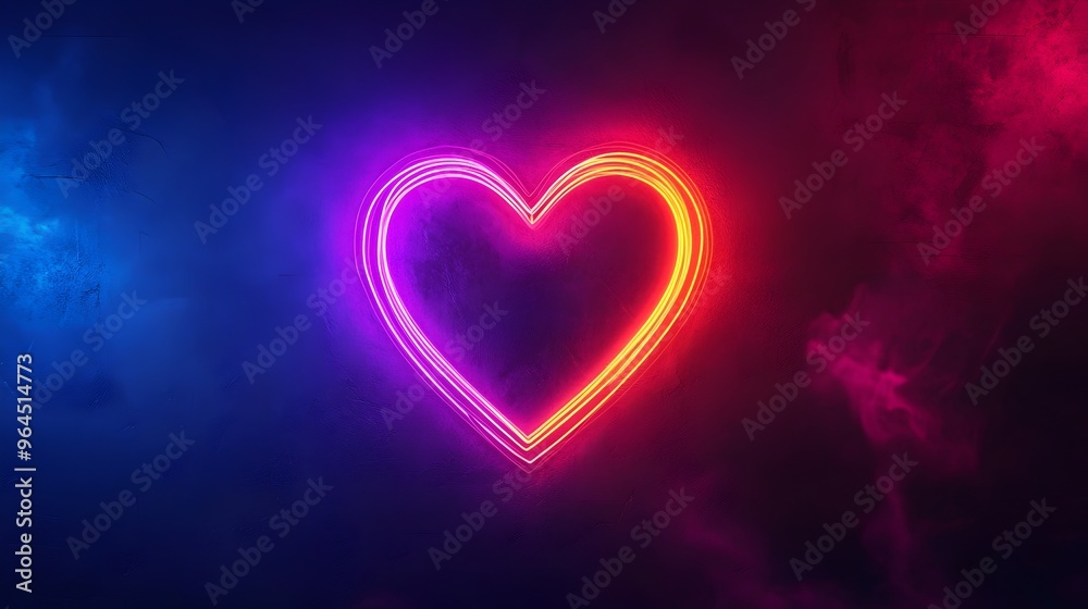 Mesmerizing Neon Heart Glowing in the Dark,Symbolizing Love and Connection Mesmerizing Neon Heart Glowing in the Dark,Symbolizing Love and Connection