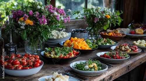 Wallpaper Mural Summer Salad Buffet: Fresh and Colorful Torontodigital.ca