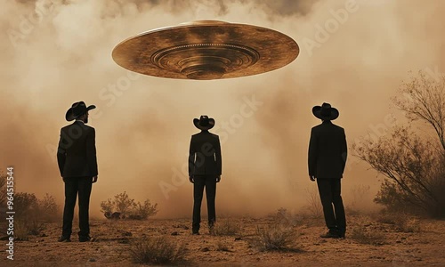 Cowboys and UFO in the Desert photo