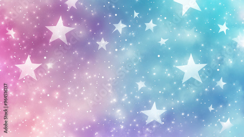 Vector Background with Whimsical Stars, Soft Blues and Purples, Dreamy and Magical Atmosphere