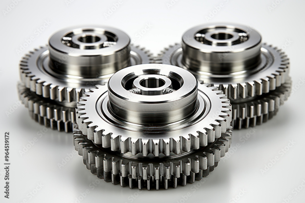 Close-up of metallic gears stacked together Close-up of metallic gears stacked together