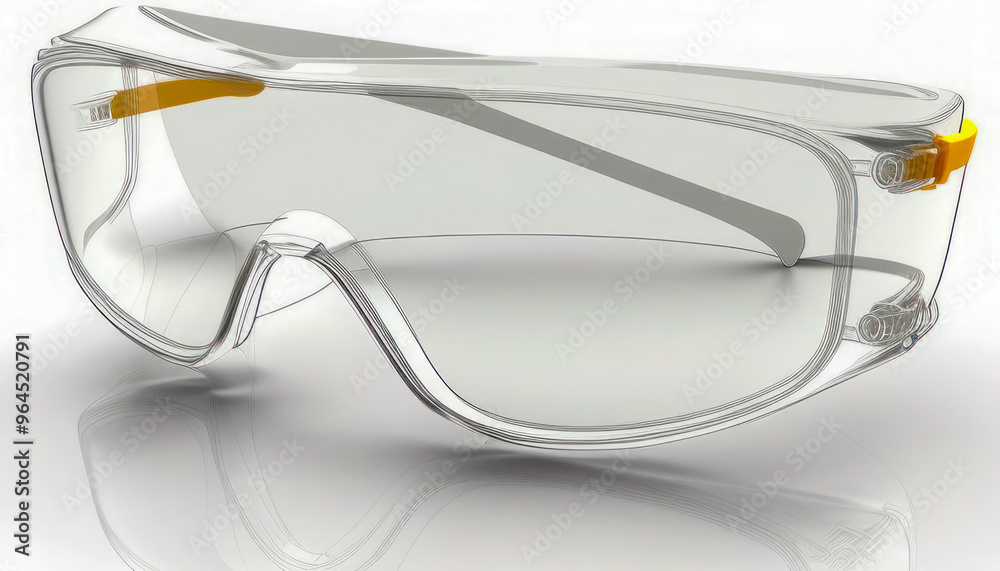 Clear Protective Safety Glasses with Orange and Black Temples Clear Protective Safety Glasses with Orange and Black Temples