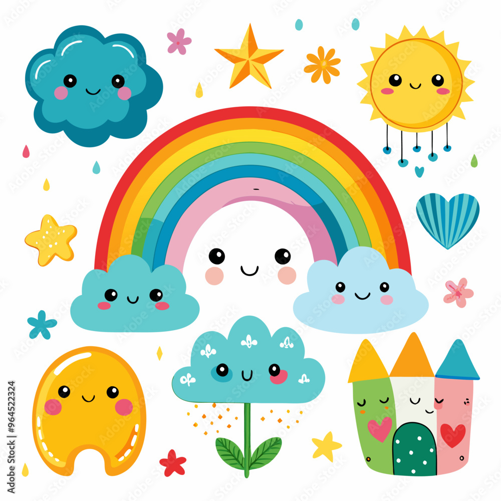 set of cute rainbow collection set of cute rainbow collection
