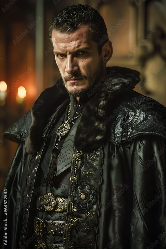 Obraz premium Enigmatic Actor Portraying Villainous Betrayals with Dramatic Narration