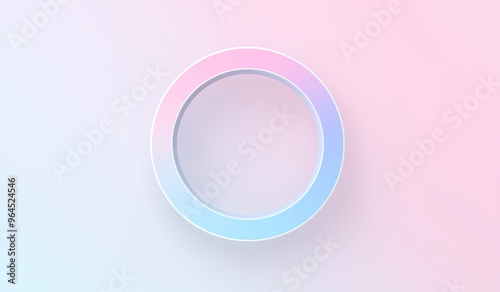 Modern minimalistic circular design featuring gradient colors set against a soft pastel background