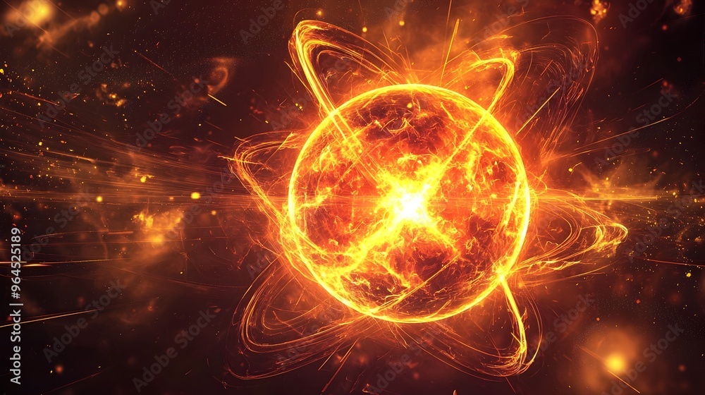 Obraz premium Striking Visualization of Radiation Emitted During Nuclear Fission Process