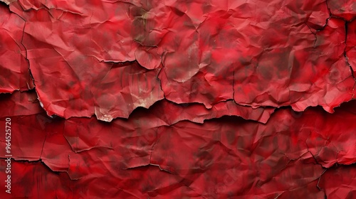Vintage grunge red paper poster surface texture background, torn and ripped.