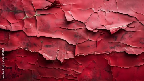 Vintage grunge red paper poster surface texture background, torn and ripped.