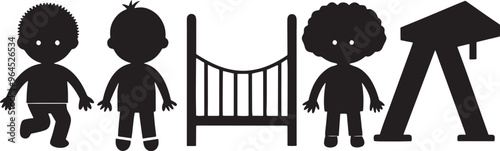 Children Shadowy Silhouette Vector Art Pack