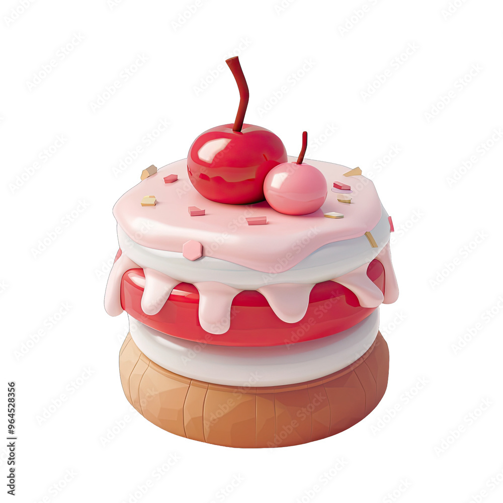 Cake 3D, Birthday cake decorated with sweets, sweet food, cupcake 3d. Color advertising poster for confectionery, cafe, restaurant. Cake 3D, Birthday cake decorated with sweets, sweet food, cupcake 3d. Color advertising poster for confectionery, cafe, restaurant.