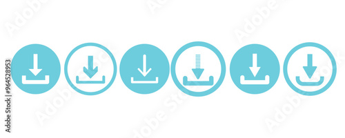 Download arrow button icon set.  install symbol. upload icon, file download symbol, Software download icon
