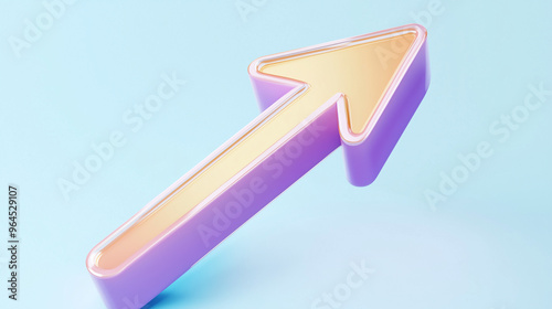 3D render arrow growth business icon