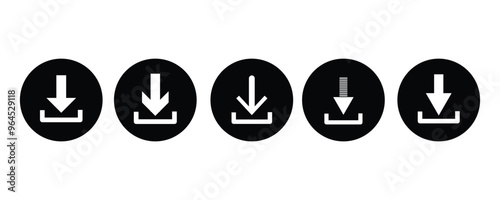 Download icon set vector. install symbol. Software download icon. Download button Collection.