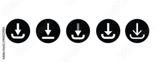 Download icon set vector. install symbol. Software download icon. Download button Collection.