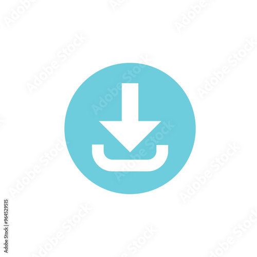 Download icon. Downloading sign. Download button. Arrow downloading icon. Download files icon. Vector illustration