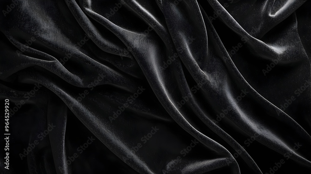 Obraz premium Luxurious Black Velvet Background with Soft Shadows and Centered Copy Space