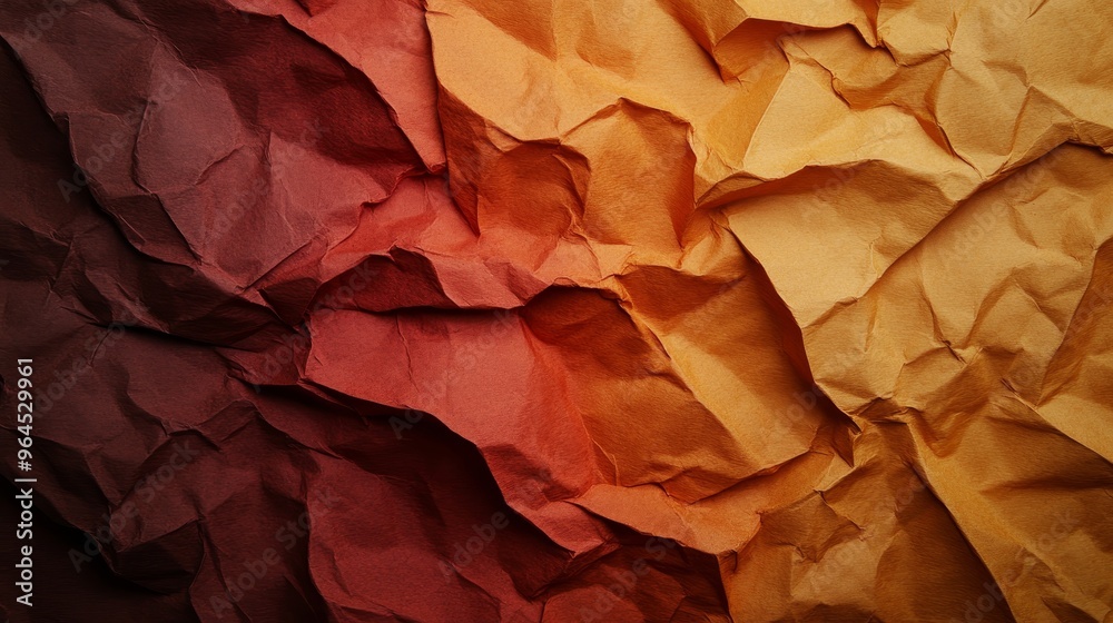 A close-up image of a crumpled paper surface, featuring a gradient of warm colors, transitioning from deep maroon to vibrant orange. The texture is emphasized by the creases and folds, creating a sens A close-up image of a crumpled paper surface, featuring a gradient of warm colors, transitioning from deep maroon to vibrant orange. The texture is emphasized by the creases and folds, creating a sens