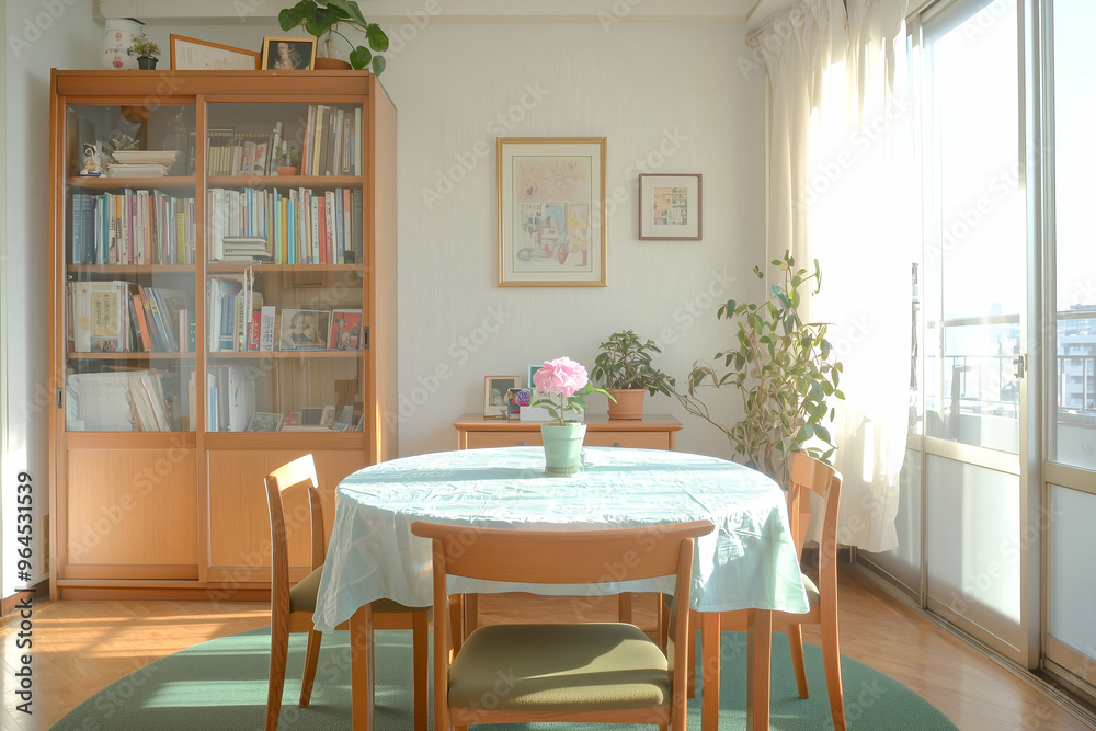 Cozy and Minimalist Dining Room with Botanical Accents