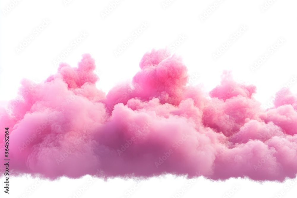 A fluffy, ethereal pink cloud isolated on a white background. Symbolizing dreams, imagination, softness, and whimsicality. Perfect for adding a touch of magic and beauty to designs. A fluffy, ethereal pink cloud isolated on a white background. Symbolizing dreams, imagination, softness, and whimsicality. Perfect for adding a touch of magic and beauty to designs.