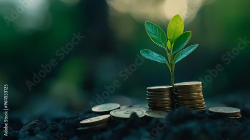 Gold Coins and Bitcoin Symbolizing Investment and Financial Growth