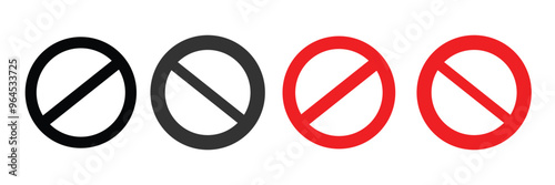 Prohibited Sign Icon Set. Strictly prohibited signs. Vector.