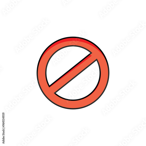 Isolated red Not Allowed stop sign, Prohibition sign or stop sign illustration in PNG isolated on transparent background