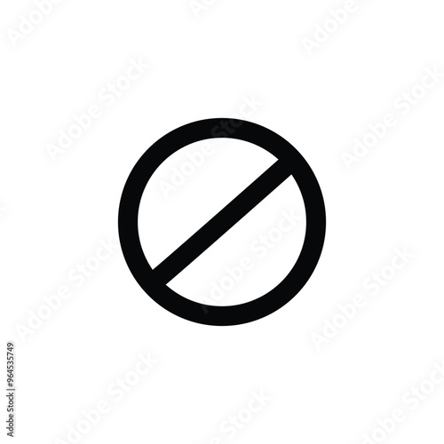 Prohibition and ban sign, Red strikethrough circle, Simple flat vector icon illustration.