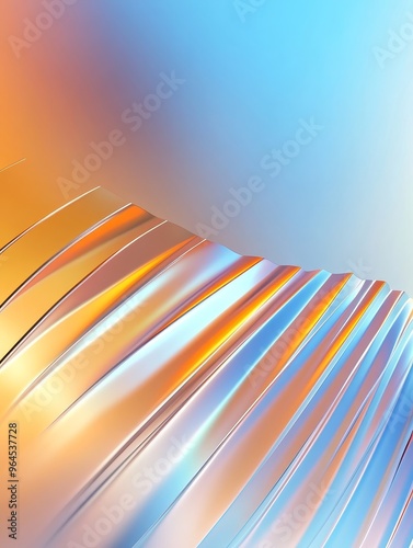 A visually captivating abstract artwork featuring a series of diagonal lines in vibrant gradient colors, creating a dynamic and modern design.  The interplay of colors evokes feelings of energy, movem photo