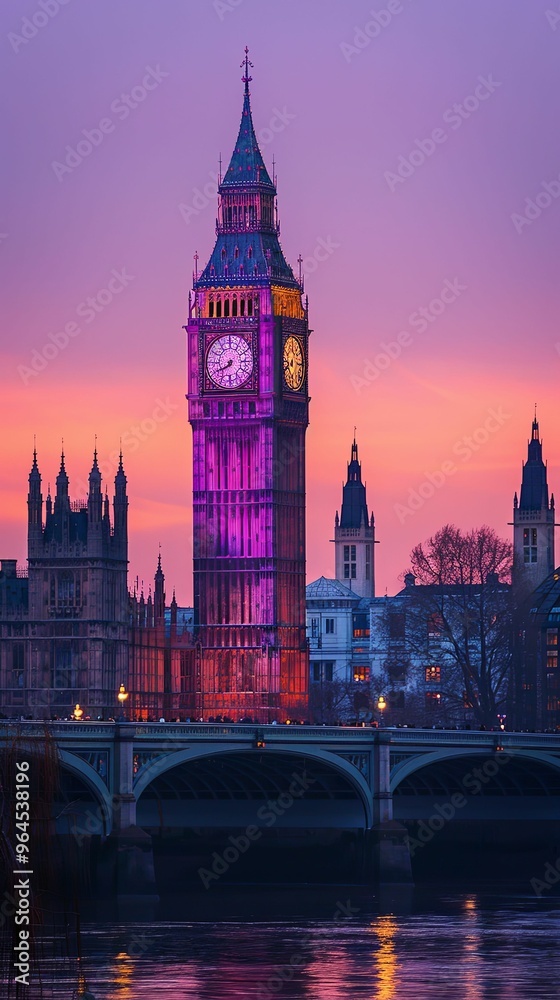 Fototapeta premium Big Ben Tower Glowing at Sunset in London