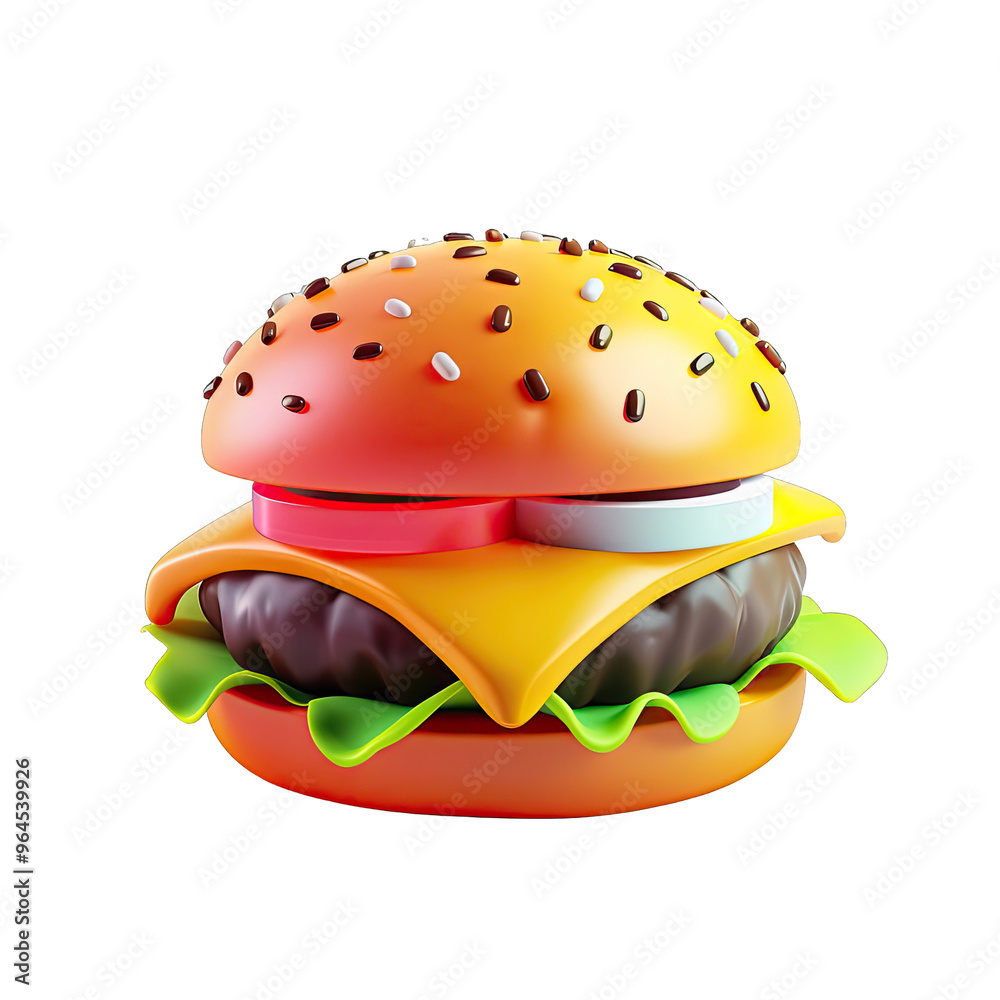 3d burger object, Hamburger, Fast food, Emoji food burger. Emotion 3d cartoon icon. 3d burger object, Hamburger, Fast food, Emoji food burger. Emotion 3d cartoon icon.
