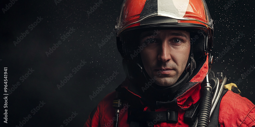 professional rescue service confident firefighter ready for emergency professional rescue service confident firefighter ready for emergency