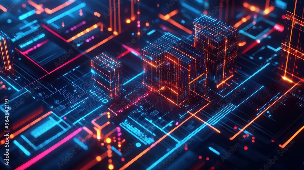 Abstract Neon Cityscape Abstract Neon Cityscape