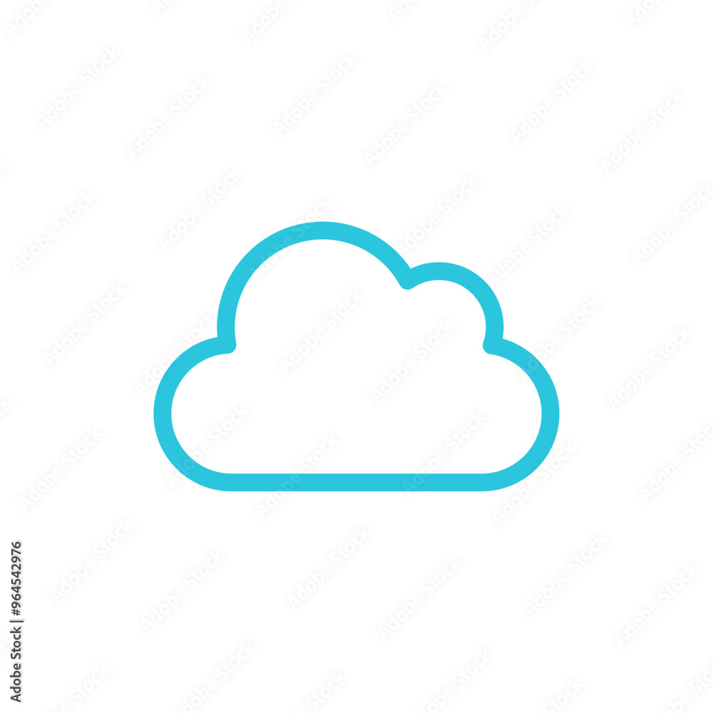 White cloud icon. Isolated on white background. From blue icon set. White cloud icon. Isolated on white background. From blue icon set.