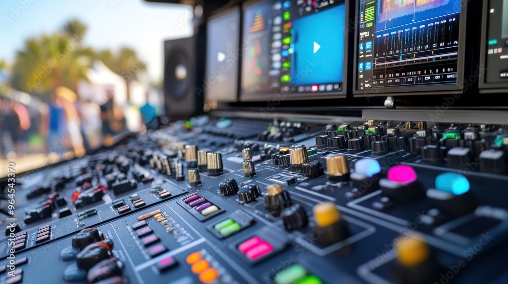 Audio Mixing Console Closeup Audio Mixing Console Closeup