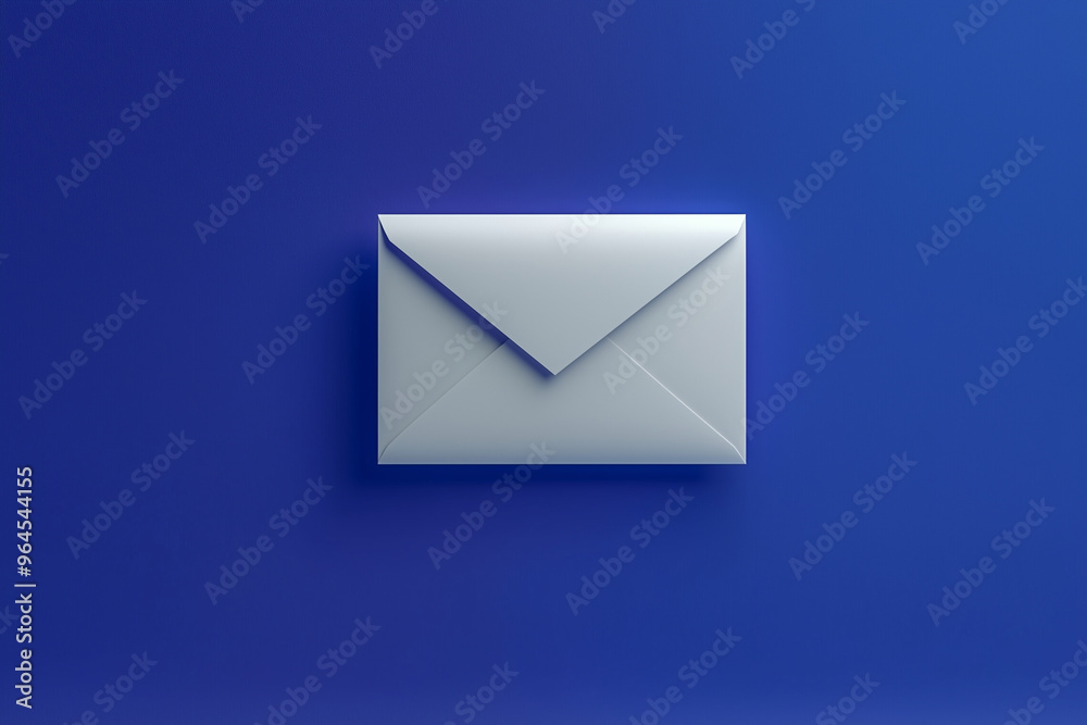 envelope with message, blue background envelope with message, blue background