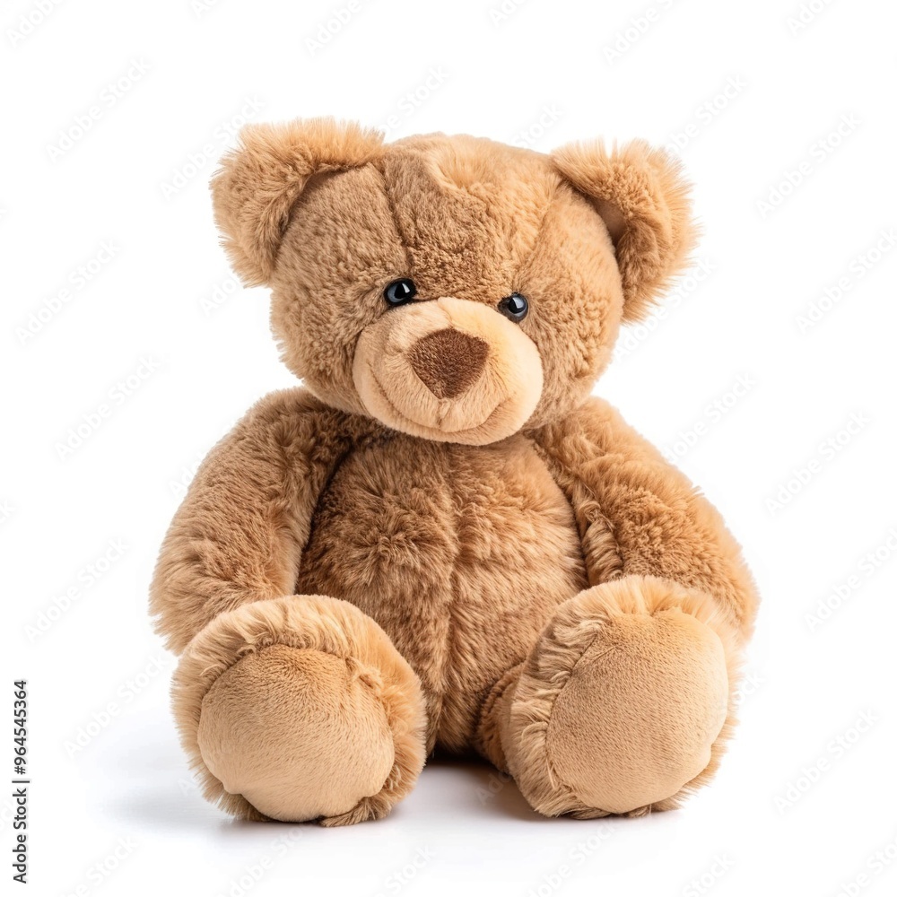 A cute teddy bear front view isolated on a white background A cute teddy bear front view isolated on a white background