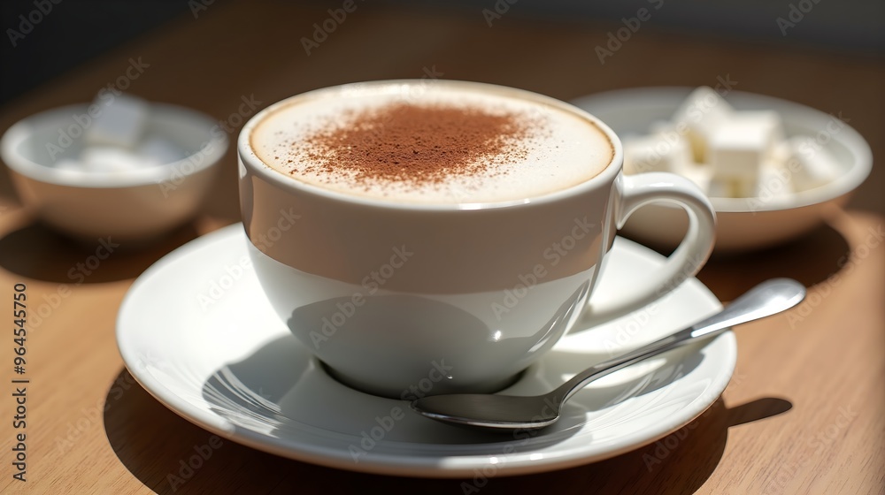 Creamy Italian Cappuccino with Cocoa Powder Topping Creamy Italian Cappuccino with Cocoa Powder Topping