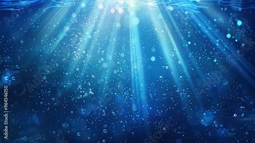 A serene underwater scene showcasing light rays piercing through water, creating a tranquil atmosphere.