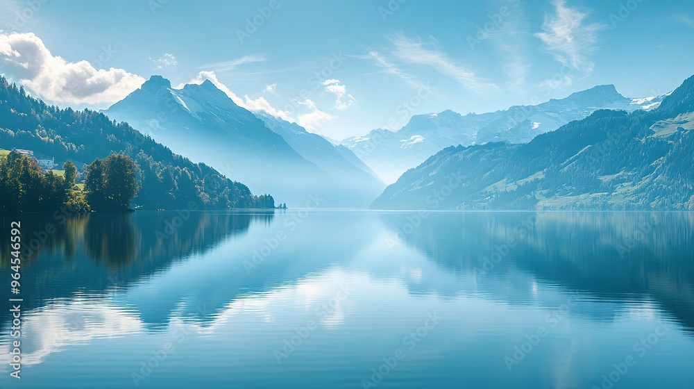 Serene Mountain Lake with Pristine Reflections Serene Mountain Lake with Pristine Reflections
