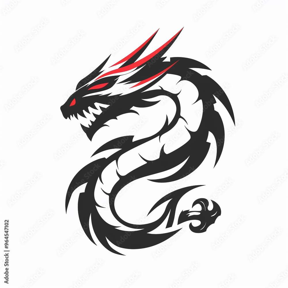 Sport chinese dragon logo on white background Sport chinese dragon logo on white background