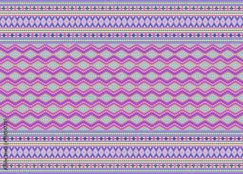 Geometric seamless art pattern. Endless abstract ethnic, native embroidery ornament pattern design for textile, texture, cloth, fabric, wallpaper, tile, printing, cushion, carpet, curtain.