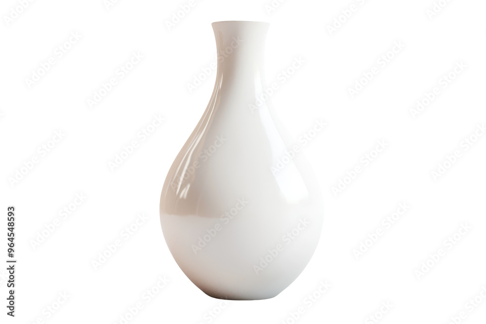A sleek, modern white ceramic vase with a minimalist design, perfect for home decor and floral arrangements.