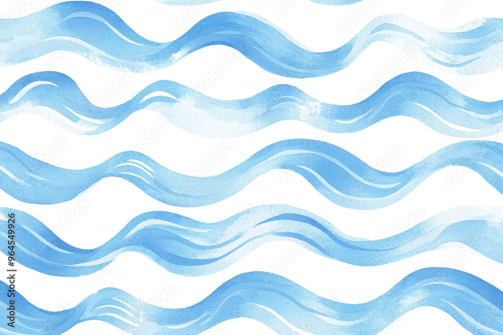 Fototapeta premium Abstract blue watercolor wavy pattern background, perfect for design projects, digital art, and creative textures.