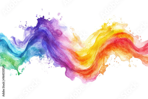 Abstract colorful watercolor painting with vibrant rainbow swirls. Perfect for artistic backgrounds and creative designs.