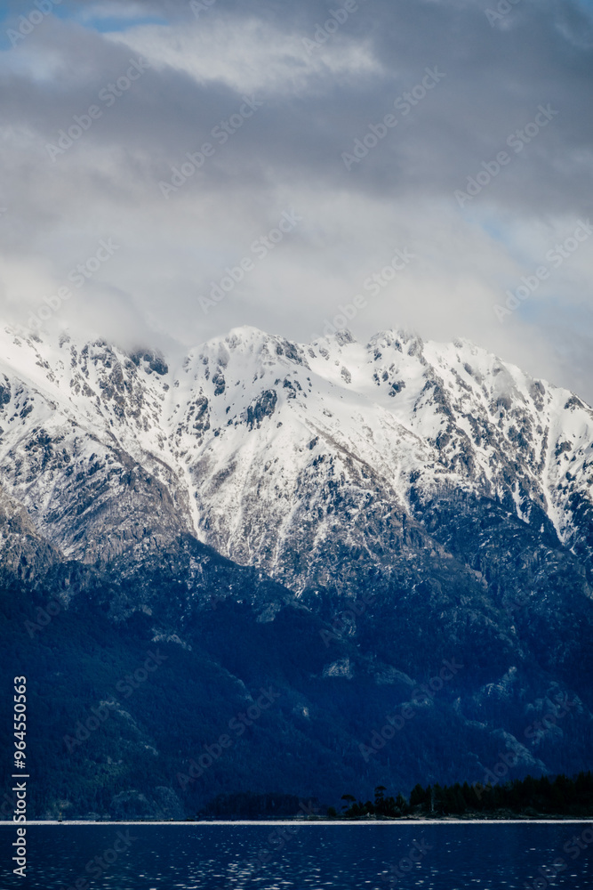 Obraz premium The Andes mountains of Patagonia from Bariloche, Argentina in the winter