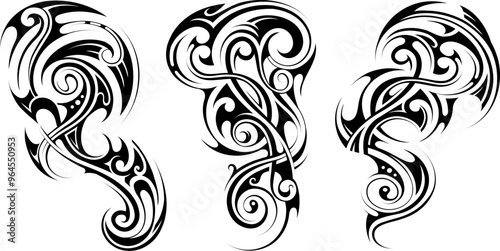 Tribal art tattoo set