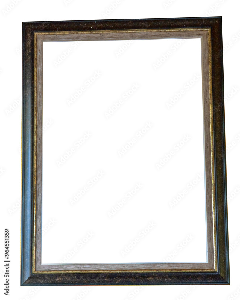 Empty wooden picture frame with a classic design, ready for customization. Perfect for displaying artwork or photographs.
