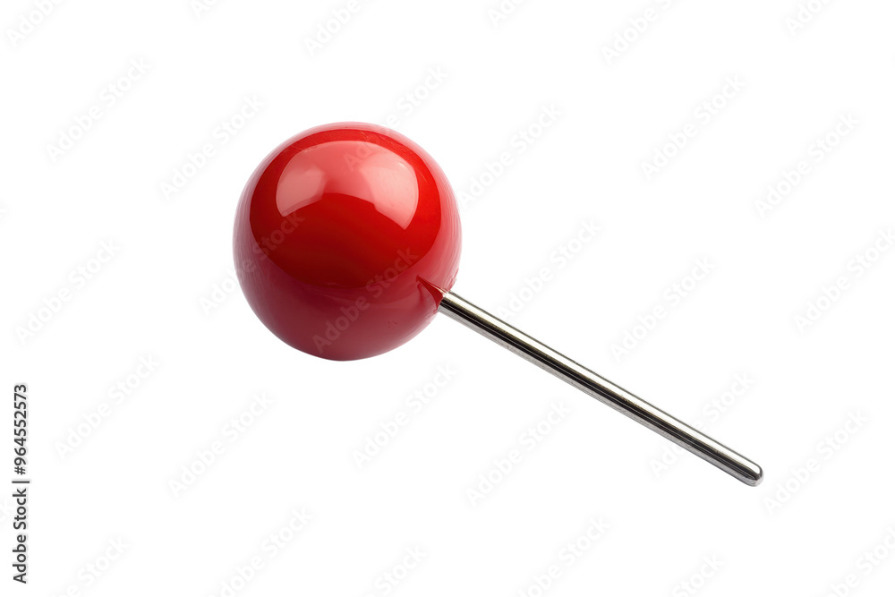 Close-up image of a single red lollipop with a metallic stick isolated on a transparent background. Close-up image of a single red lollipop with a metallic stick isolated on a transparent background.