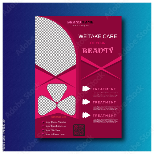 Beauty Spa Hair Saloon Cosmetic Flyer Poster Layout