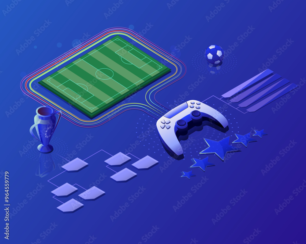 Football field cup ball tournament grid esports gamepad High